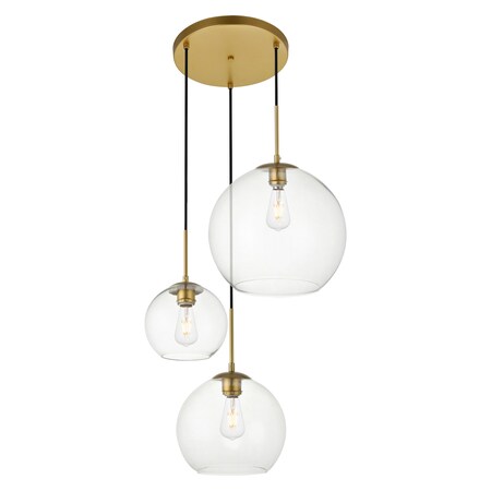 Baxter 11.8 Inch 3-Light Pendant With Clear Glass